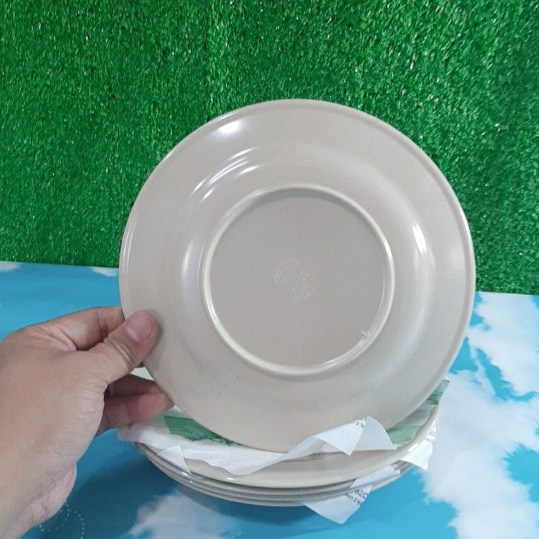 Dĩa tròn Cạn DC màu Nâu melamine ,5 size hàng Sang trọng -Cao cấp