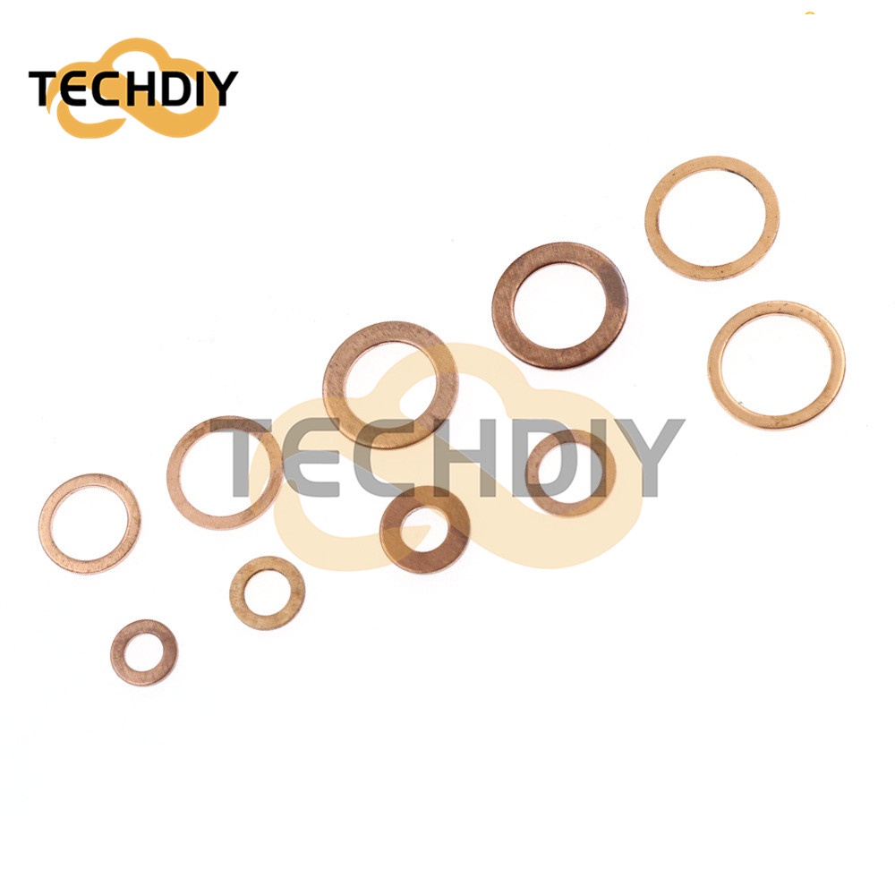 Set 200 Vòng Đệm Bằng Đồng M5-M14 Kèm Đai Ốc Vít Chuyên Dụng
