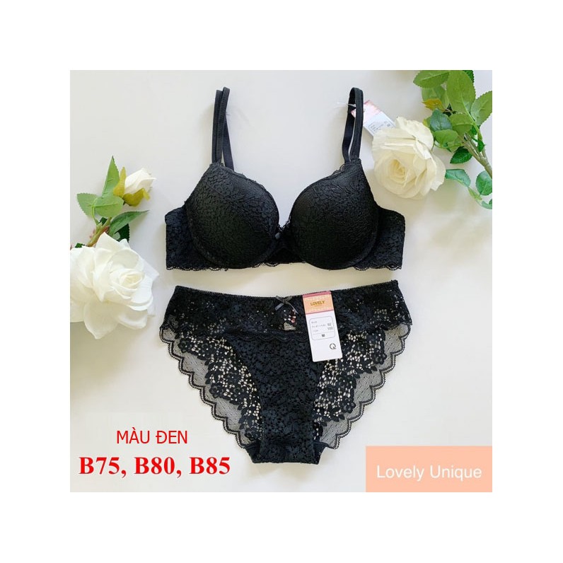 BỘ ĐỒ LÓT TOÀN REN MÚT VỪA PHOM NÂNG LOVELY CÀI 2 CÓ GỌNG - BL1219