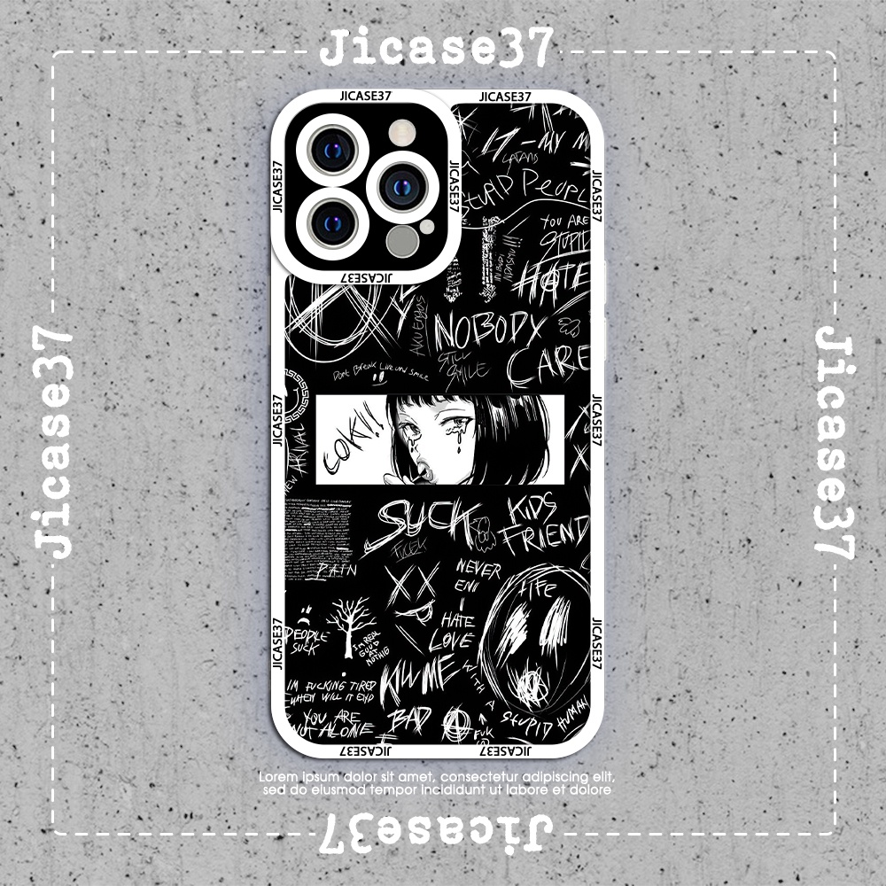 Ốp lưng iPhone Cạnh Vuông Samsung Xiaomi Oppo Jicase Manga style girl