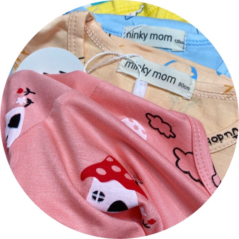 BỘ CỘC TAY SIZE ĐẠI THUN LẠNH MINKYMOM HOẠ TIẾT NHÀ- CỪU CHO BÉ TỪ 19 -26kí