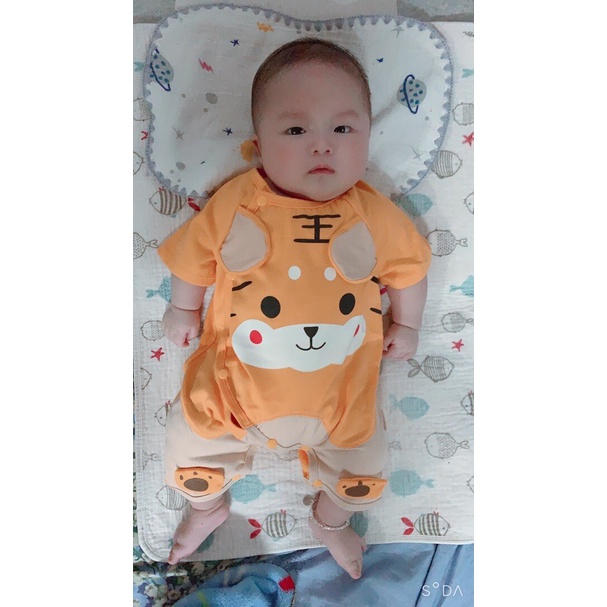 Body Hổ cúc chéo cho Bé Trai Bé Gái MẪU MỚI quần áo Sơ Sinh vải Cotton mềm mịn, Bodysuit cho bé dễ thương từ 3-12kg