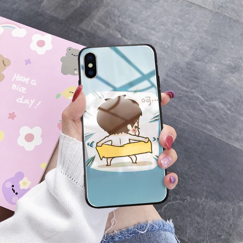 Ốp lưng iphone kính cặp đôi nude cute case 14plus 14 pro max 13 12 promax 11 mini 6 6s 7 8 plus x xr xs Se