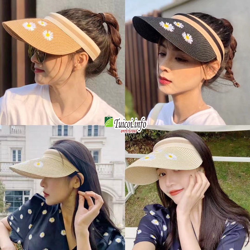 Mũ phớt cói vành rộng chống nắng thời trang cho nữ
