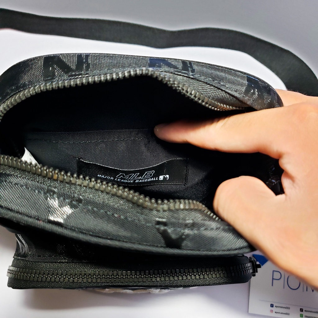 Túi đeo chéo nam nữ M.L.B NY Black B03 - Pom Store