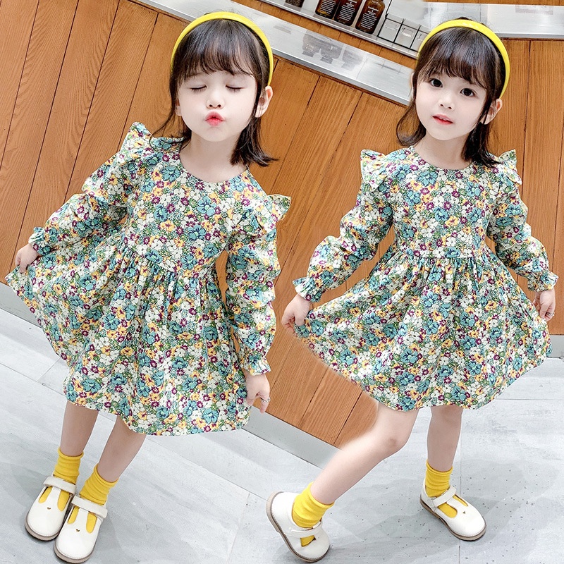 Đầm Cotton Thời Trang Mùa Thu Xinh Xắn Dành Cho Bé Gái