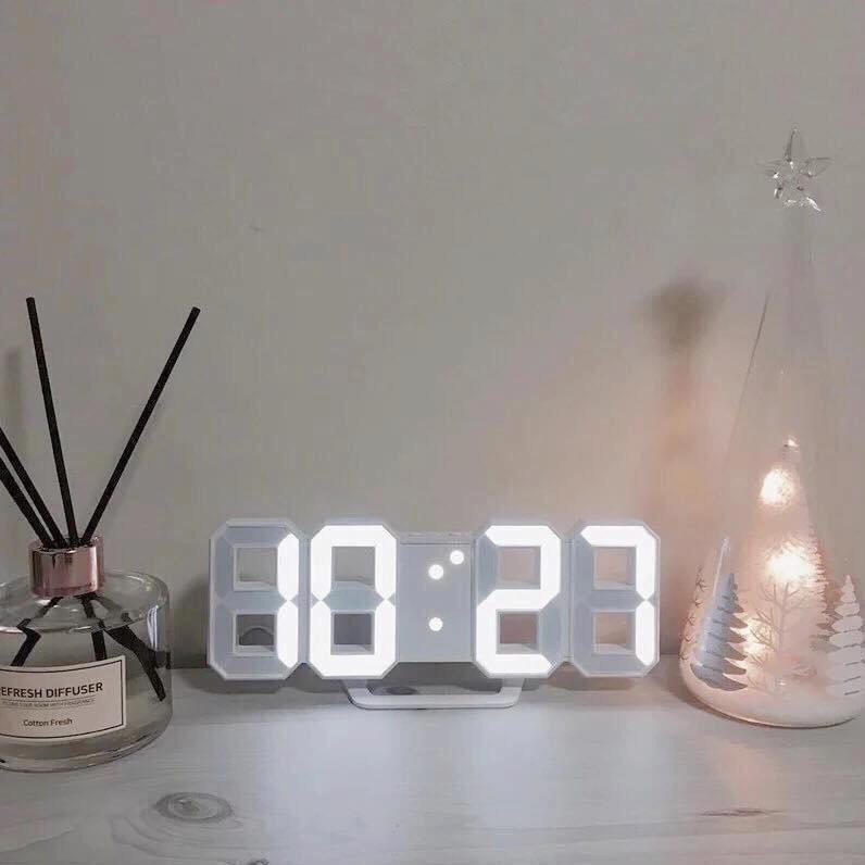 Đồng hồ LED 3D treo tường, để bàn thông minh TN828 Smart Clock phong cách Hàn Quốc[ Tặng Kèm Củ Sạc]