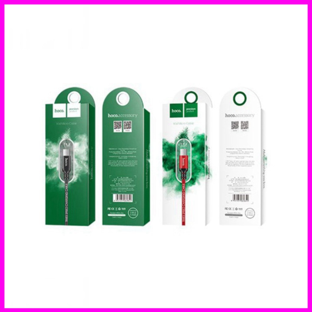 Cáp Sạc Nhanh Hoco X14 Chân Micro-USB (Chính Hãng) Dài 1 Mét, 2 Mét Cho androi