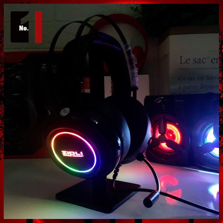 Tai Nghe Chụp Tai Máy Tính Có Mic ZIDLI ZH7-RB Led Rgb Tai Nghe Headphone Gaming Vi Tính Laptop Pc Có Dây