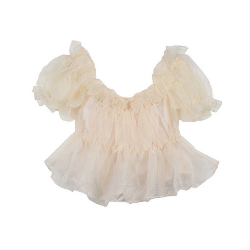 Áo sơ mi chiffon IELGY tay ngắn cổ vuông thời trang dành cho nữ