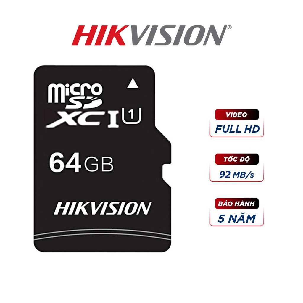 Thẻ nhớ camera micro sd hikvision 32gb/64gb/128gb class 10- Thẻ Nhớ Chính hãng- bảo hành 2 năm