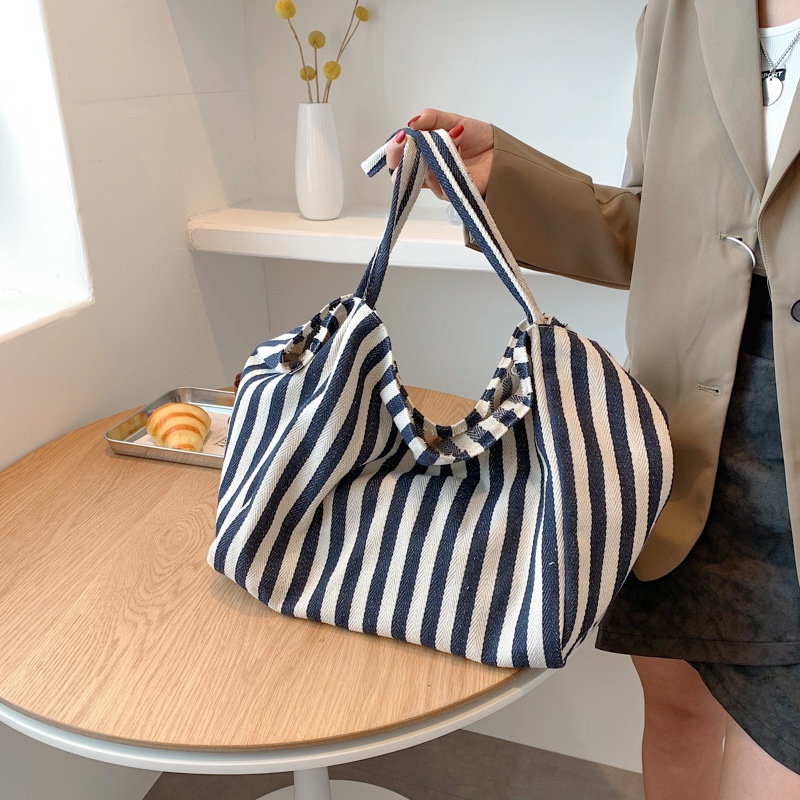 Túi vải Họa Tiết Kẻ Sọc Đơn Giản Thời Trang Retro Cho Nữ