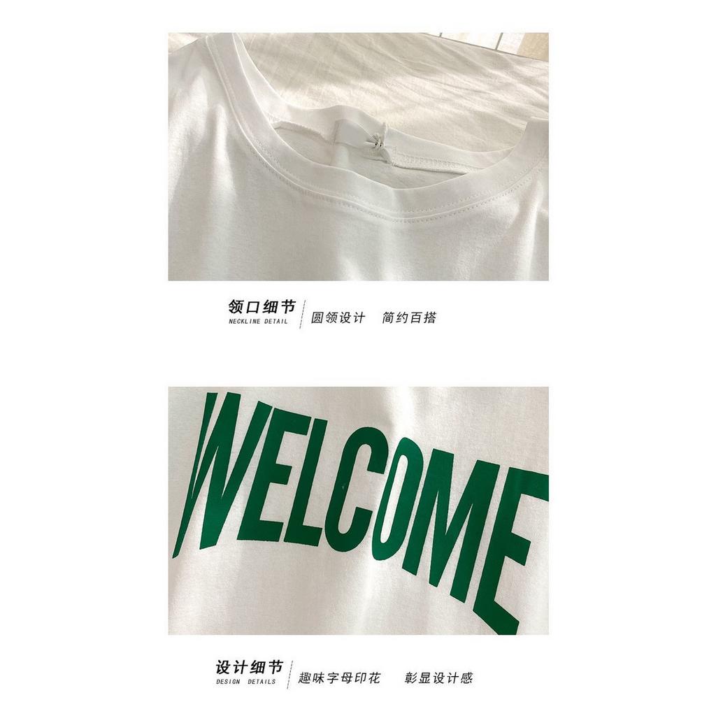 Áo thun ngắn tay dáng rộng thời trang Hàn Quốc cho nữ