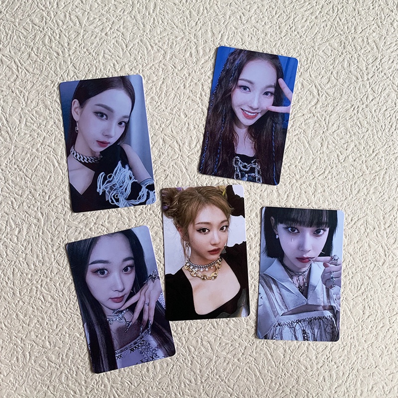 flowersqueen Set 5 tấm bưu thiếp in hình nhóm nhạc Kpop Aespa mới