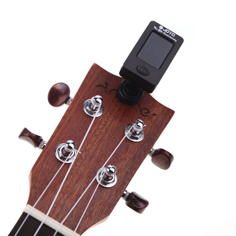 Ĩ JOYO JT-01 Mini Digital LCD Clip-on Tuner for Chromatic Guitar Bass Violin Ukulele C Ukulele D