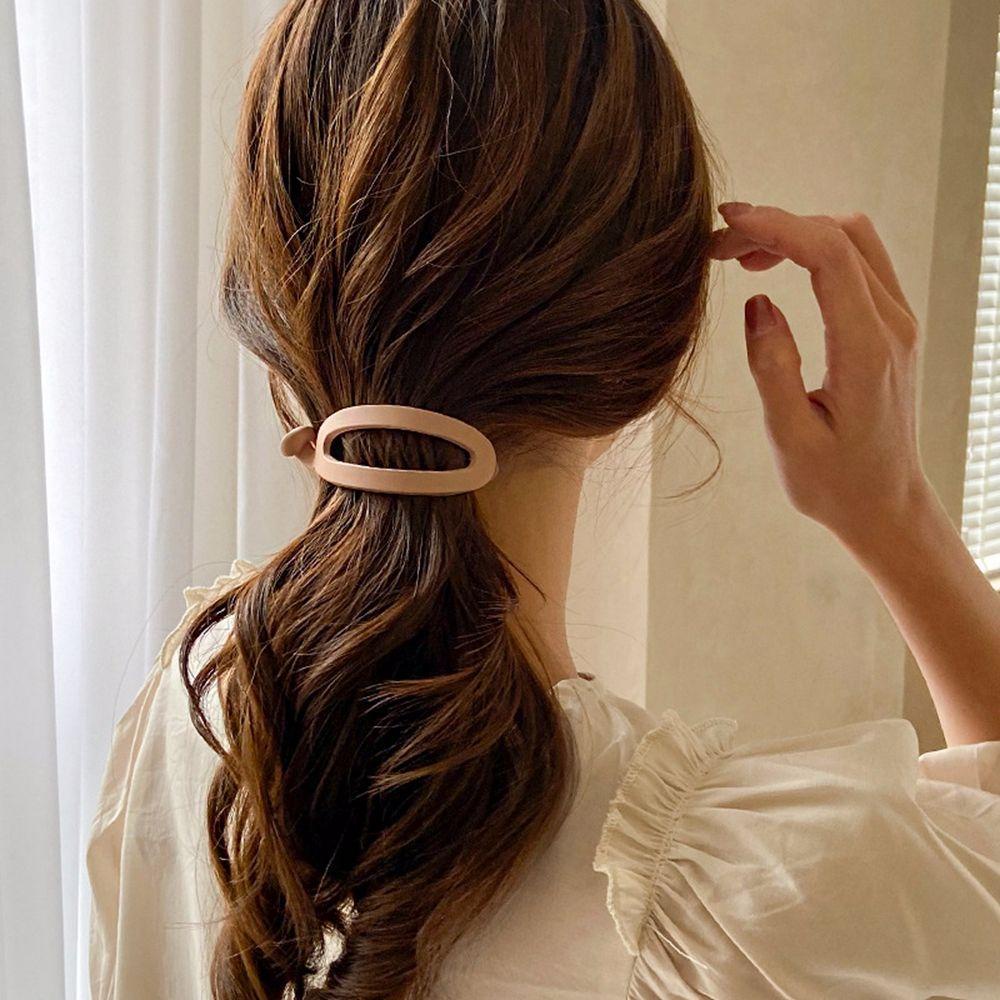 Kẹp Tóc Đuôi Ngựa Hình Oval Lấp Lánh Thời Trang Hàn Quốc Cho Nữ