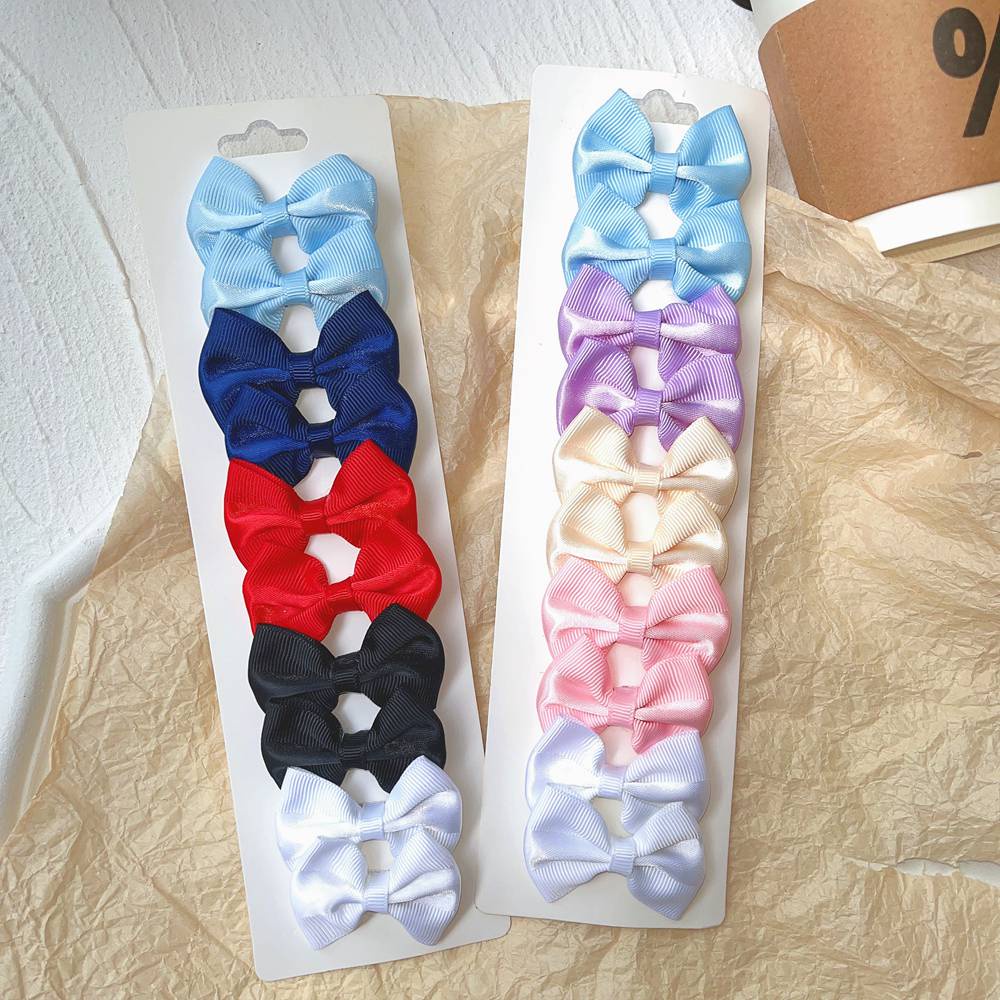 Set 10 kẹp tóc nơ mini KIDSBOWS màu sắc dễ thương cho bé gái