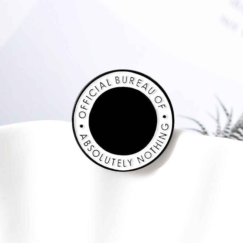 Ghim Cài Áo Hình Tròn Màu Đen Đơn Giản Thời Trang