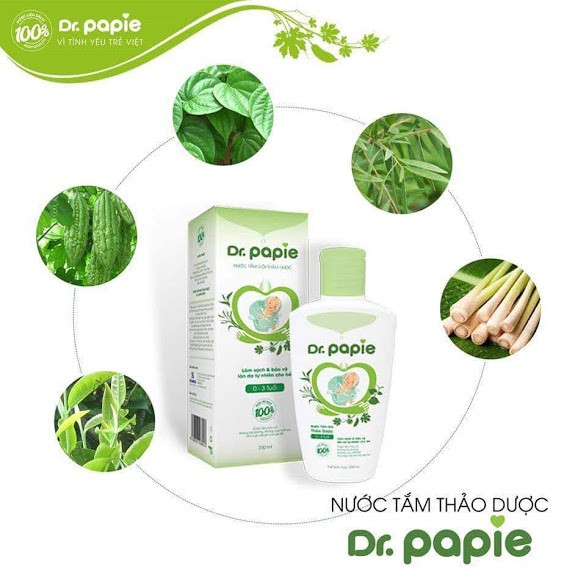 Sữa tắm gội thảo dược không bọt Dr papie Việt Nam cho bé
