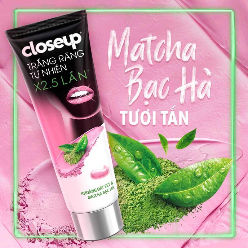 KEM ĐÁNH RĂNG CLOSEUP TRẮNG RĂNG TỰ NHIÊN KHOÁNG ĐẤT SÉT MATCHA BẠC HÀ/ ACAI BERRY 230G