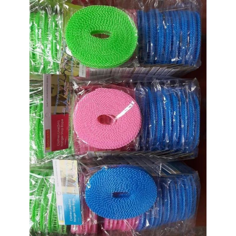 Cuộn dây phơi đồ thông minh 5m có móc cài | Dây phơi quần áo chống dồn chống xô lệch( AV)