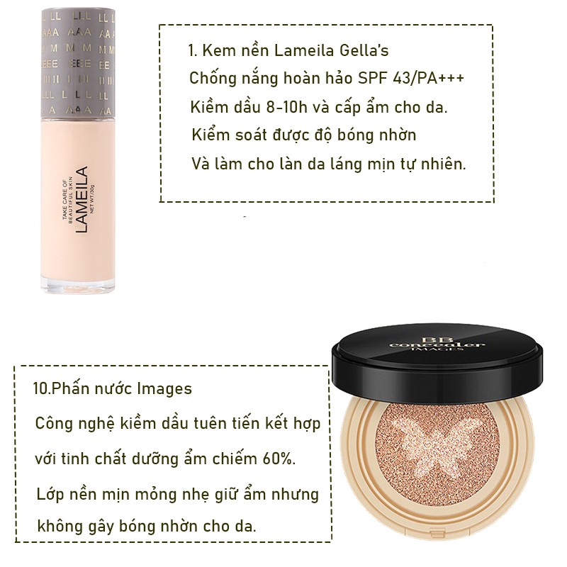 Bộ trang điểm chuyên nghiệp 10 món makeup cơ bản đầy đủ hottrend xài là đẹp Hatola | BigBuy360 - bigbuy360.vn