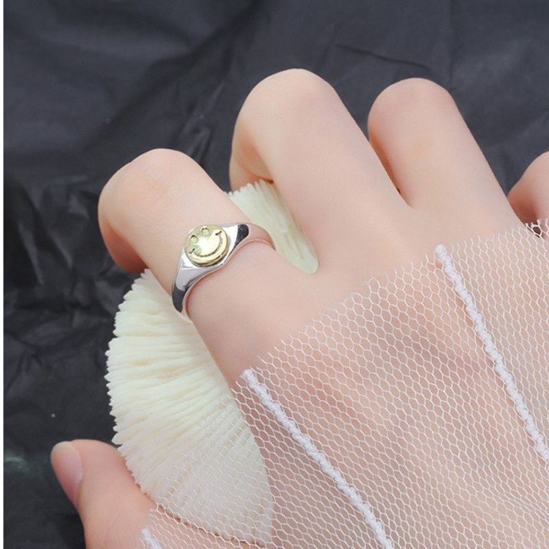 Nhẫn Hở Hình Mặt Cười Dễ Thương Phong Cách Hàn Quốc Cổ Điển Có Thể Điều Chỉnh Cho Nữ