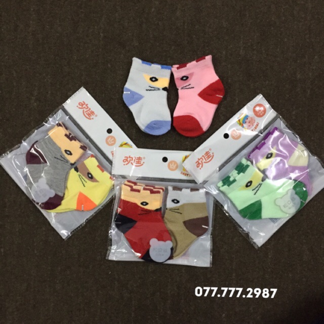 Tất sơ sinh 0-3M /2 đôi