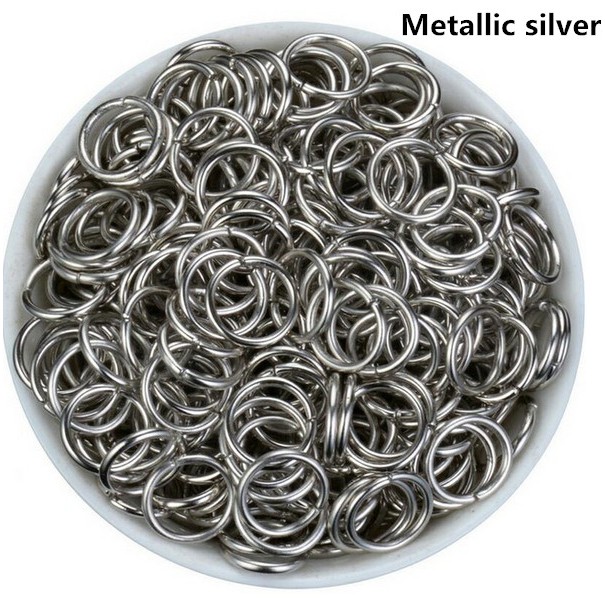 Set 200 vòng thép không gỉ 4/5/6/8/10/12mm dùng làm trang sức thủ công