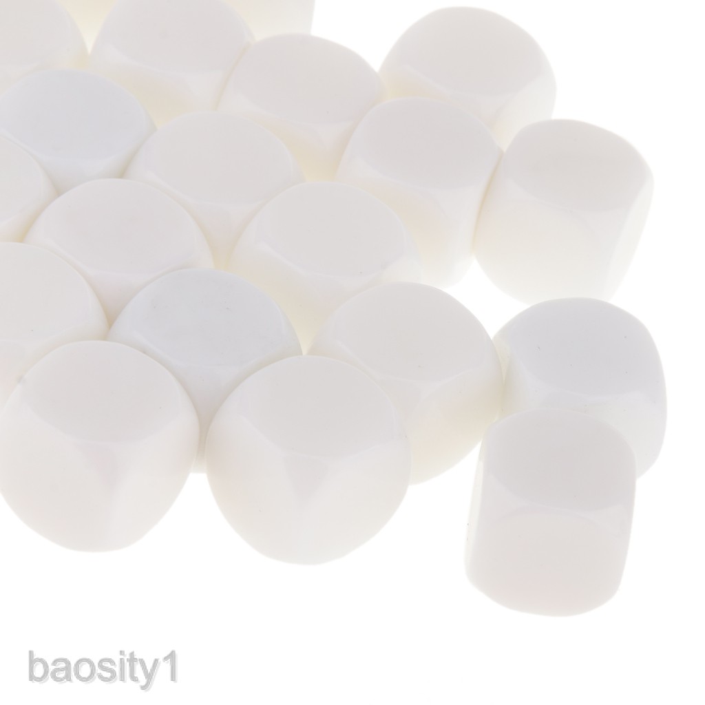 [Baosity1] Set 25 Viên Xí Ngầu 16mm D6 Màu Trắng Chơi Game