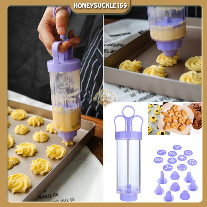 [Ảnh Thât+Video]Khuôn Nhấn Bánh Quy Cookies Press 10 Mặt Và 8 Đầu Trang Trí Bánh Kem