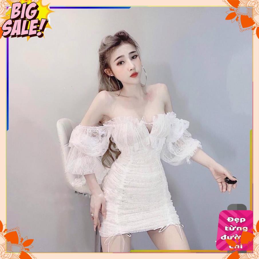 [HÀNG CAO CẤP] Đầm body ren 2 lớp tay phồng sang chảnh | BigBuy360 - bigbuy360.vn