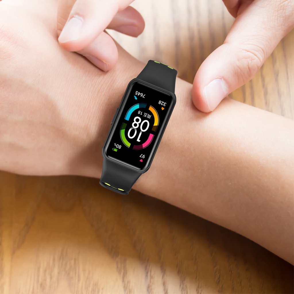 Dây đeo silicon JANSIN thay thế thích hợp cho đồng hồ thông minh Huawei Band 6