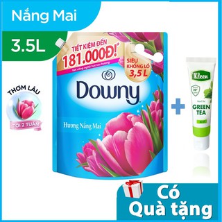 Nước xả vải Downy Nắng mai 3.5L tặng kèm Gel rửa tay khô Kleen 40ml