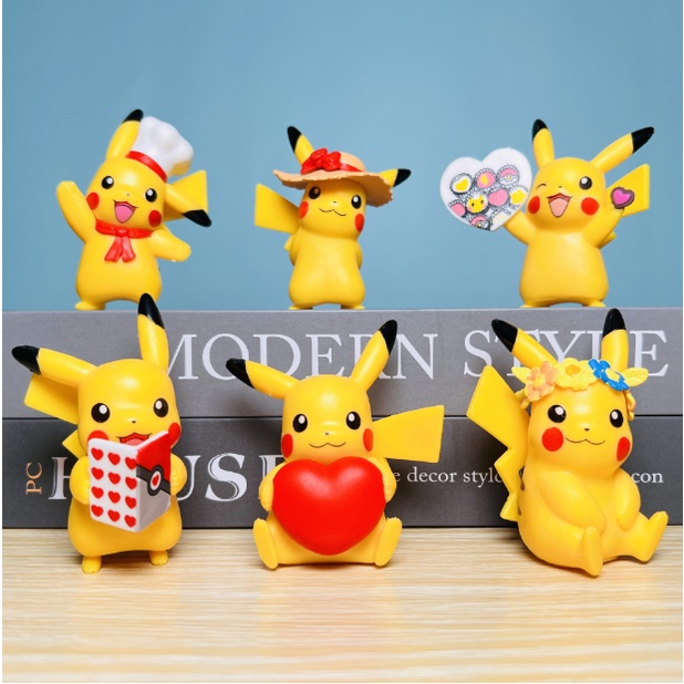 Bộ 6 Mô Hình Pikachu Các Tư Thế Khác Nhau, Ngộ Nghĩnh Cute Siêu Đẹp, Mô Hình Decor Trang Trí, Món Quà Dành Cho Các Bé