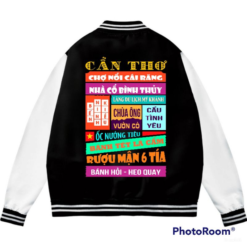 Áo khoác Bomber Azet CẦN THƠ Under form rộng phông Unisex nam nữ kiểu Varsity Jacket vải nỉ bông cotton