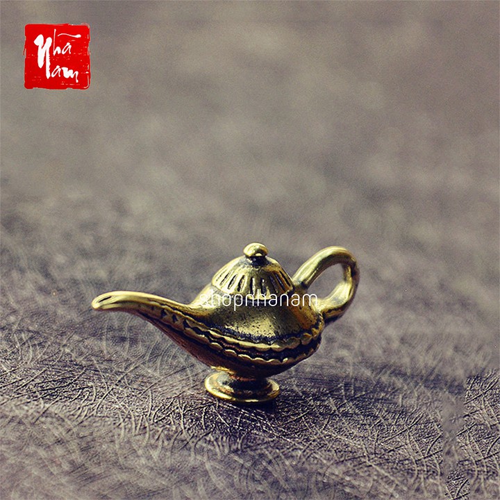 Tượng đồng phong thủy thần đèn aladin ấm trà đồng trang trí vật phẩm phong thủy