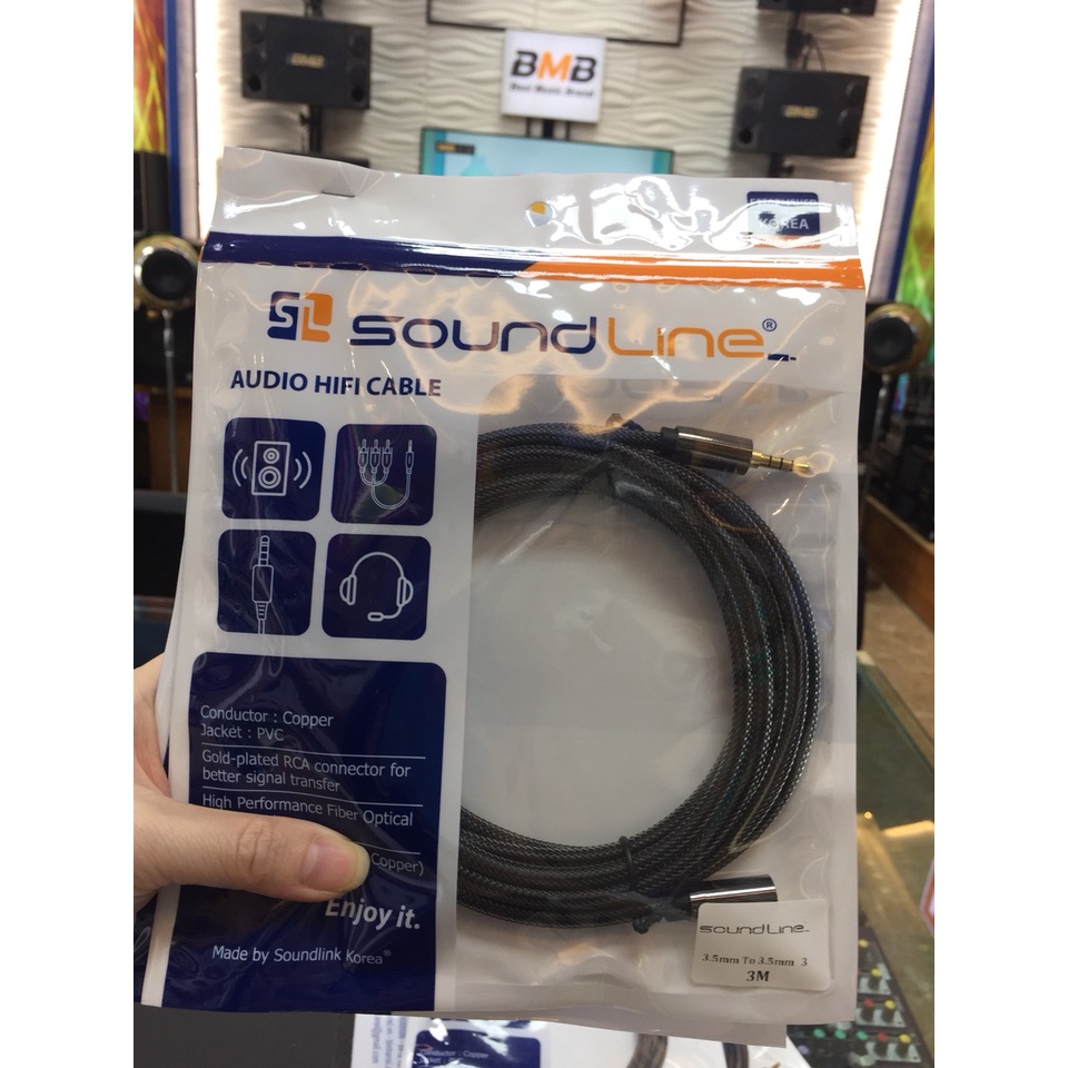 Dây nối dài tai nghe 3.5, Jack nối dài tai nghe 3.5 soundline hàng cao cấp chính hãng korea