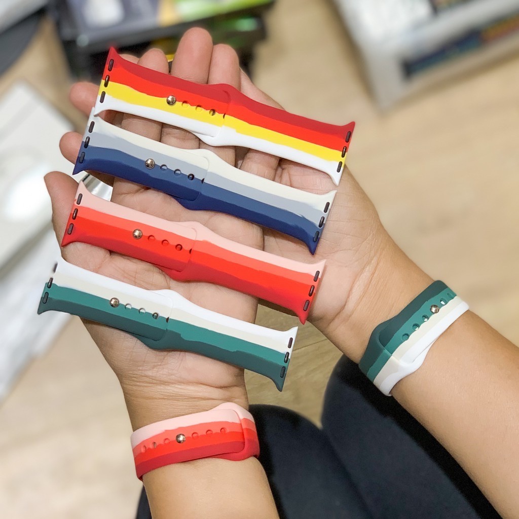 [Mã ELFLASH5 giảm 20K đơn 50K] Dây Đeo Apple Watch Silicon 7 Màu dành cho Apple Watch Series 5/4/3/2/1 -Hồng Anh Case