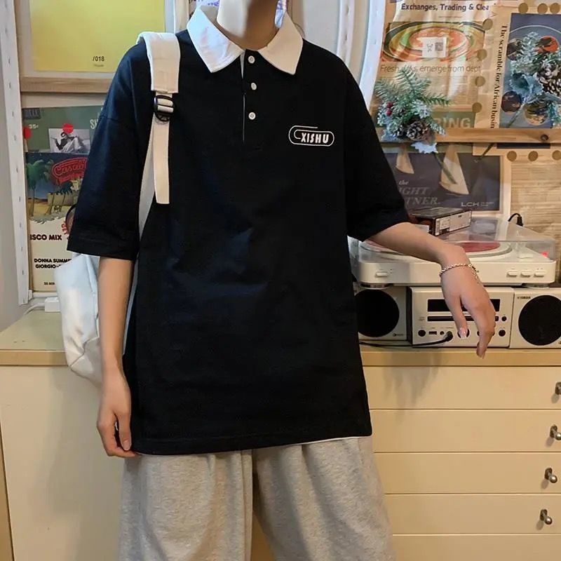 Áo polo Ngắn Tay Dáng Rộng Thời Trang Mùa Hè Dành Cho Nam