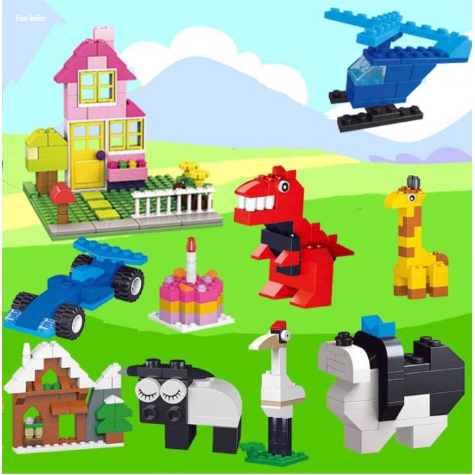BỘ ĐỒ CHƠI THÔNG MINH LẮP GHÉP LEGO 1000 CHI TIẾT NHIỀU MÀU SẮC CHO BÉ THỎA SỨC SÁNG TẠO HỘP MÀU XANH