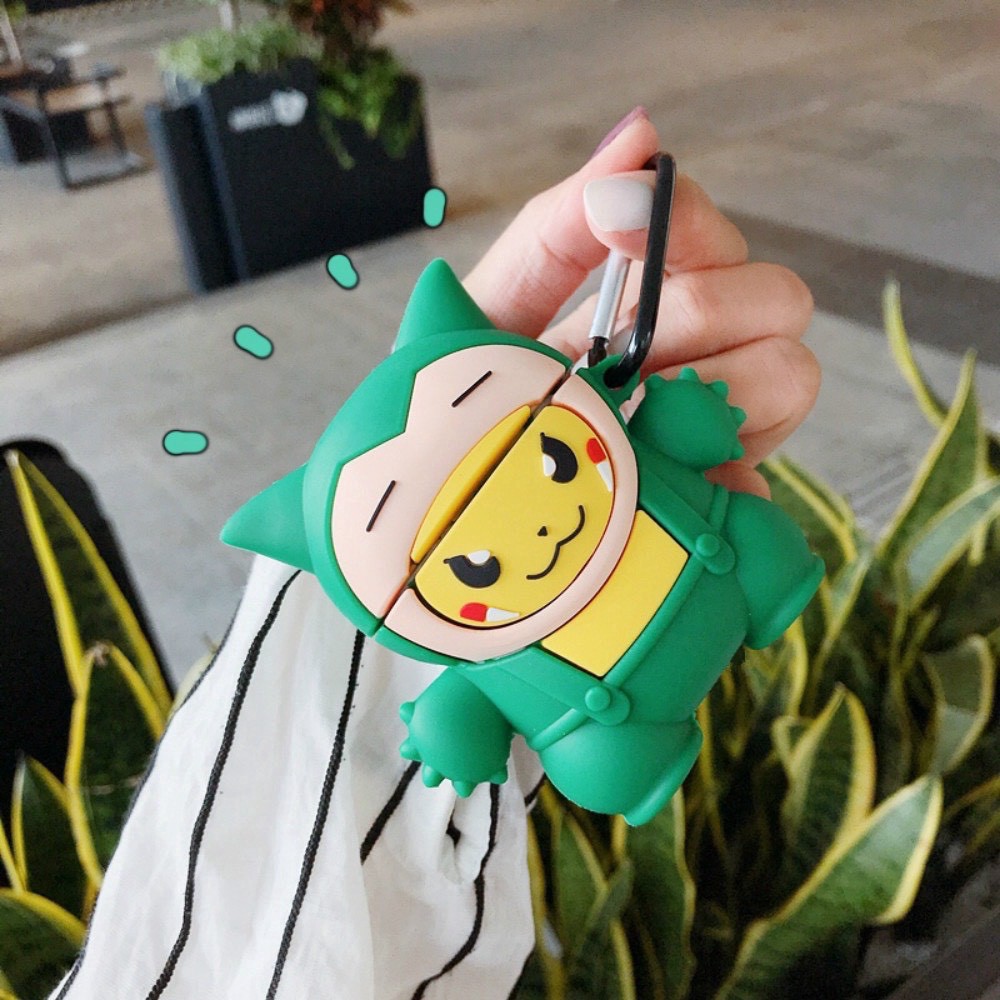 Case Airpods Vỏ Bao Airpods 1/2 pokemon pikachu hợp thể- Case Đựng Tai Nghe không dây i11, i12, i13