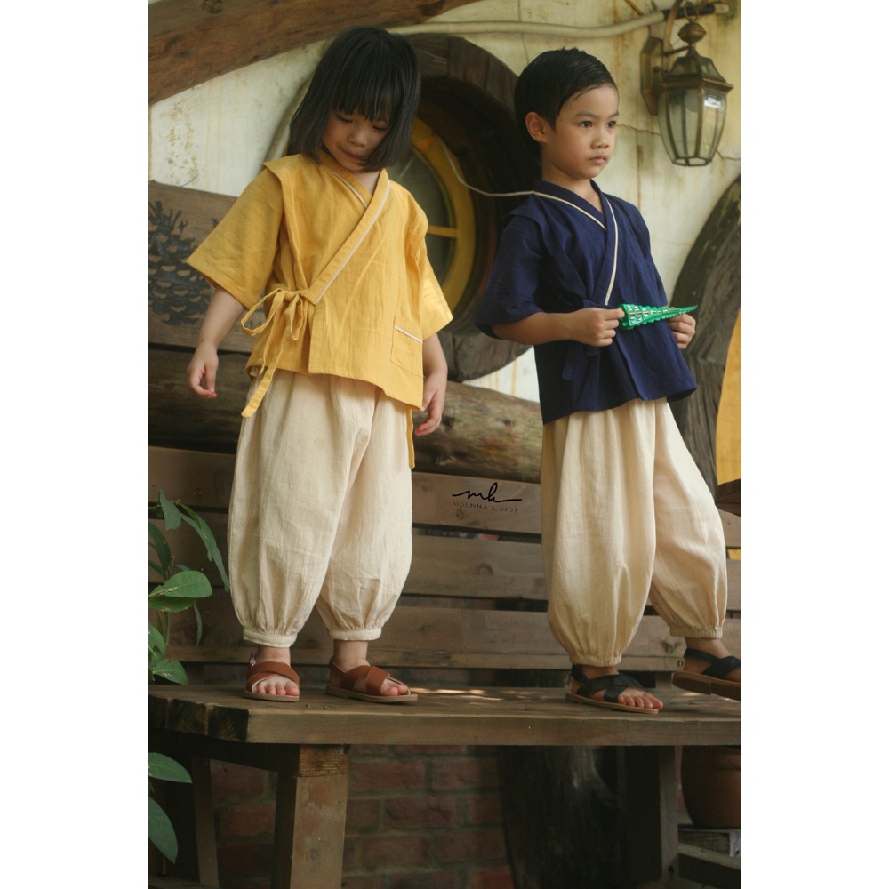 Áo yukata cara cho bé trai, bé gái chất mát  | Moon Ha Kids