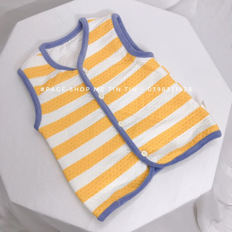gile nỉ bông cho bé [kẻ vàng 7-8,5kg,10-12kg,12-14kg]