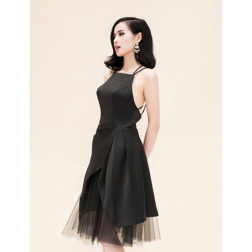 Đầm váy xoè thiết kế co cấp phối lưới hở lưng (hàng có nhiều size)