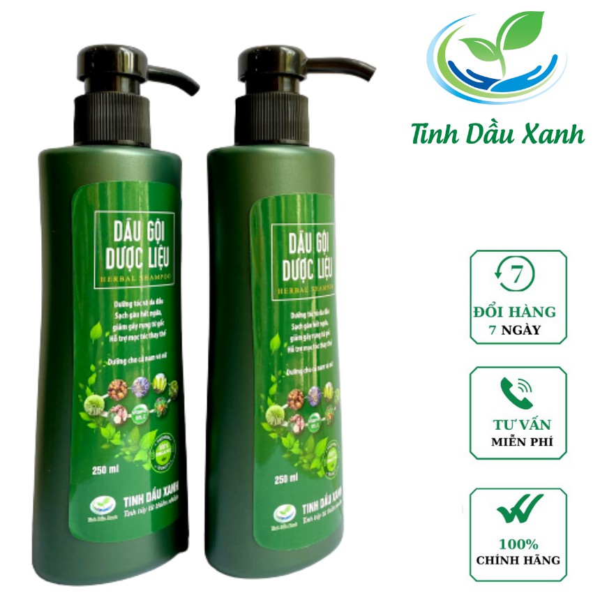 Dầu gội dược liệu Tinh Dầu Xanh loại 250 ml giúp dưỡng tóc, sạch gàu giảm gãy rụng dùng cho cả nam và nữ