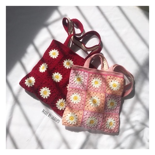 Túi tote len sợi handmade hoa cúc