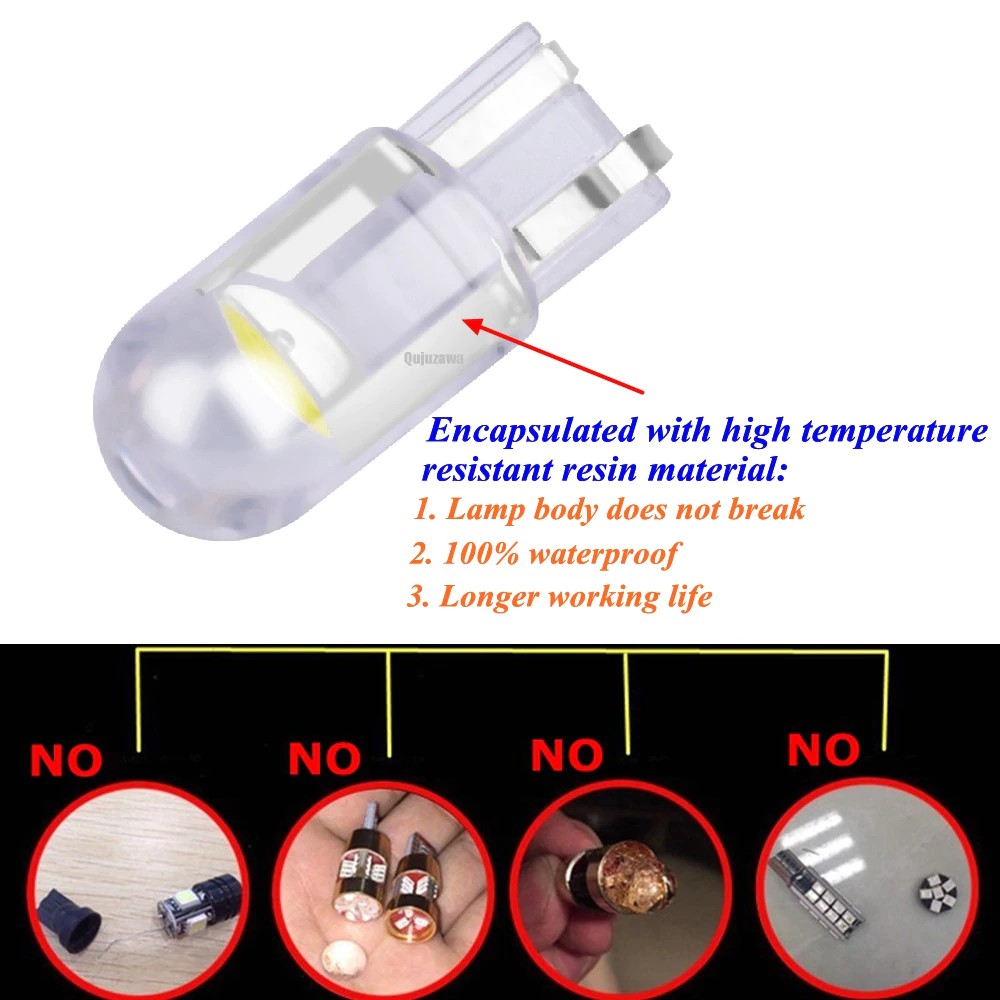 Bóng Đèn Led Thủy Tinh Cao Cấp Thay Thế Đèn Xi Nhan, Demi Xe Máy Ô Tô T10 COB 1SMD