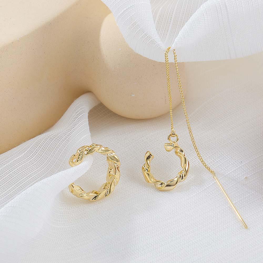 MOCHO Khuyên Tai Kẹp Vành Tai Không Đối Xứng Kiểu Hàn Quốc Dễ Thương
