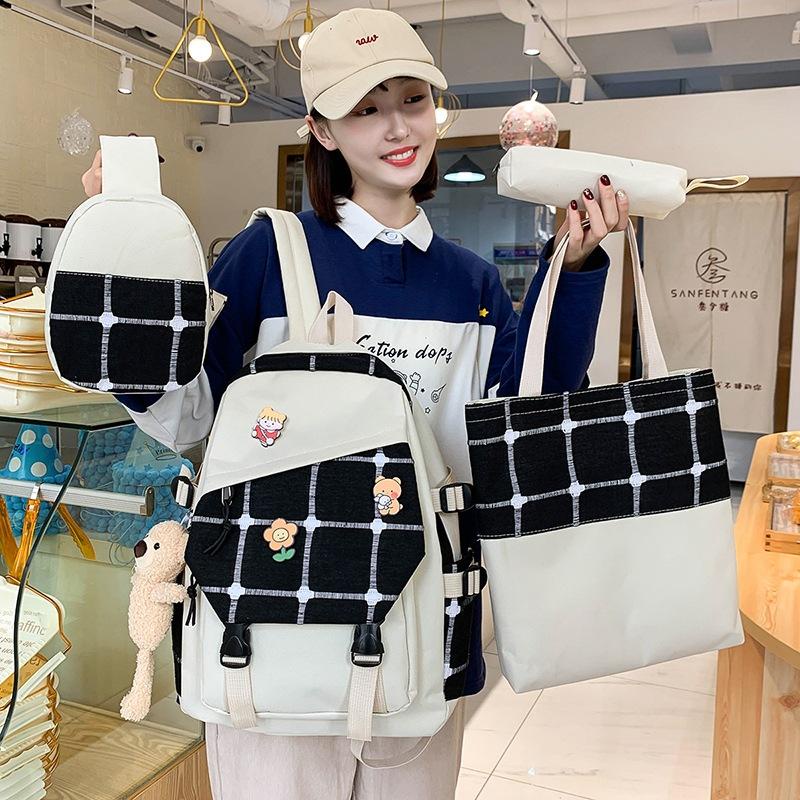 Set Ba Lô + Túi Đeo Chéo + Ví Nhỏ Phong Cách Hàn Quốc Cho Nữ